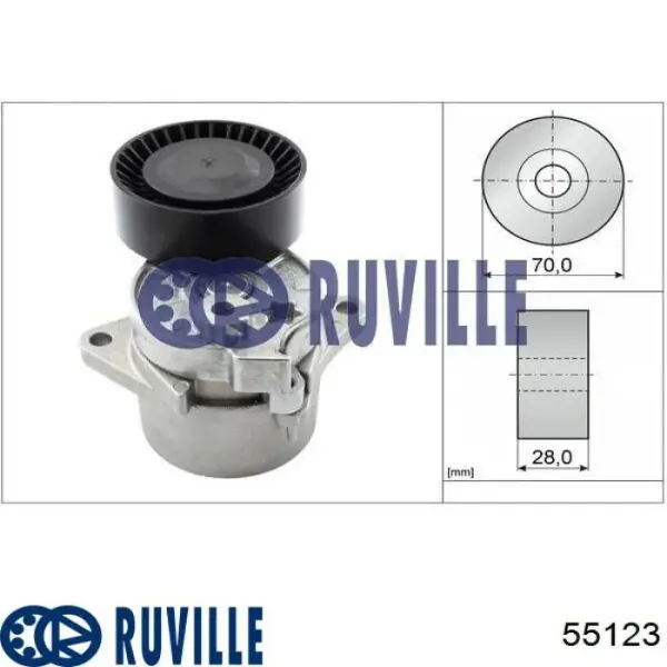 Натягувач приводного ременя 55123 Ruville