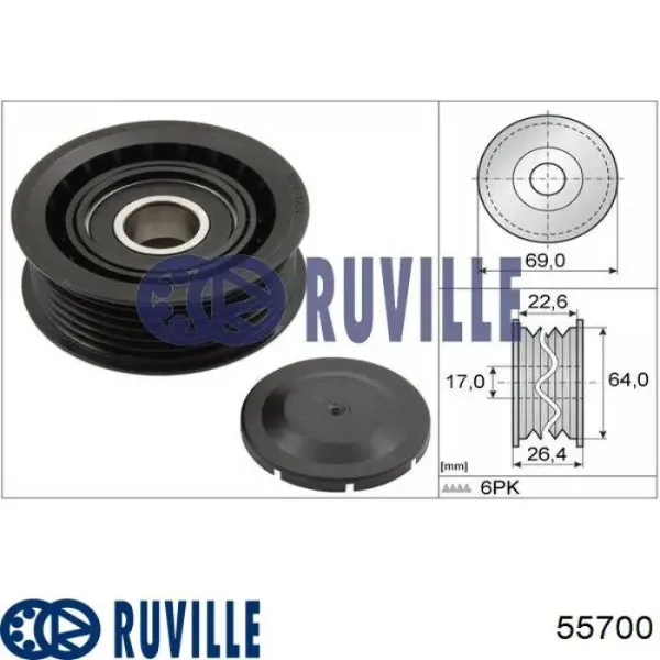 Ролик приводного ременя, паразитний 55700 Ruville