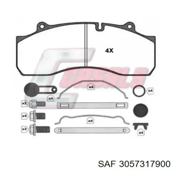 Задні гальмівні колодки 3057317900 SAF