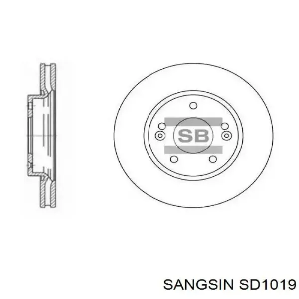 Гальмівні диски передні SD1019 Sangsin