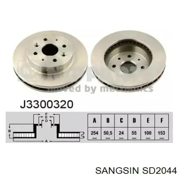 Гальмівні диски передні SD2044 Sangsin