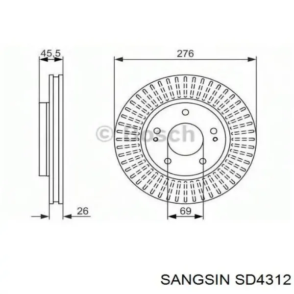 Гальмівні диски передні SD4312 Sangsin
