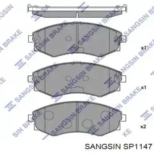 Передні тормозні колодки SP1147 Sangsin