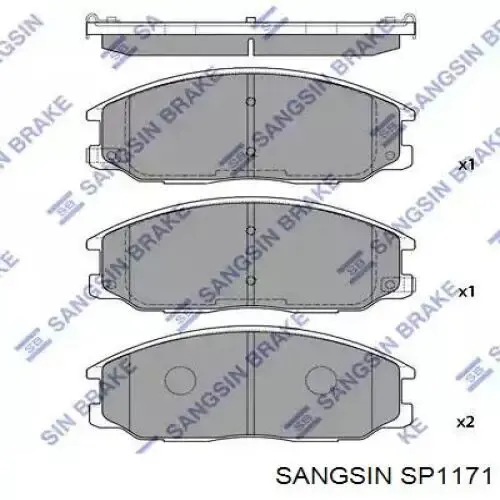 Передні тормозні колодки SP1171 Sangsin