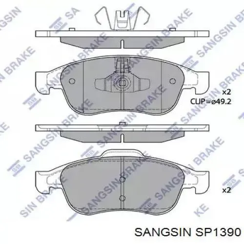 Передні тормозні колодки SP1390 Sangsin