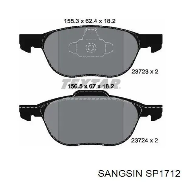 Передні тормозні колодки SP1712 Sangsin