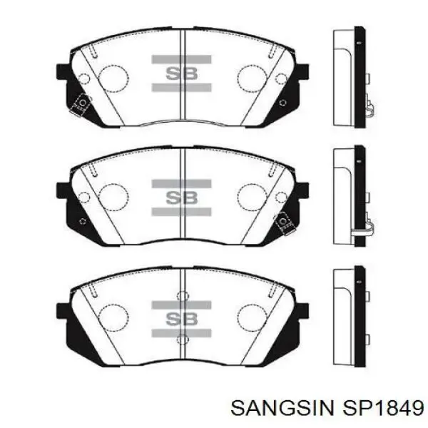 Передні тормозні колодки SP1849 Sangsin