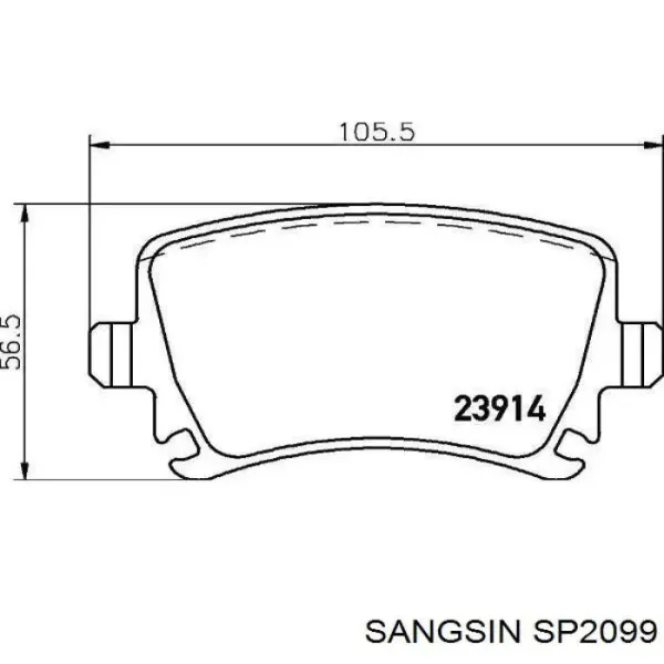 Задні гальмівні колодки SP2099 Sangsin