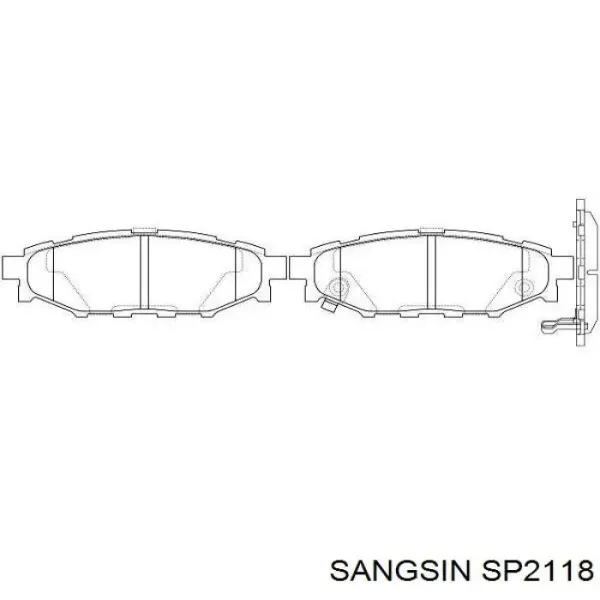 Задні гальмівні колодки SP2118 Sangsin