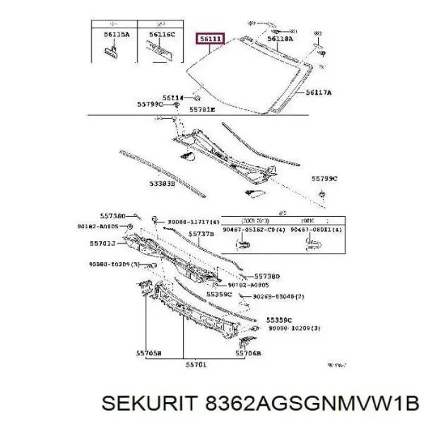 Лобове скло Lexus GS S19