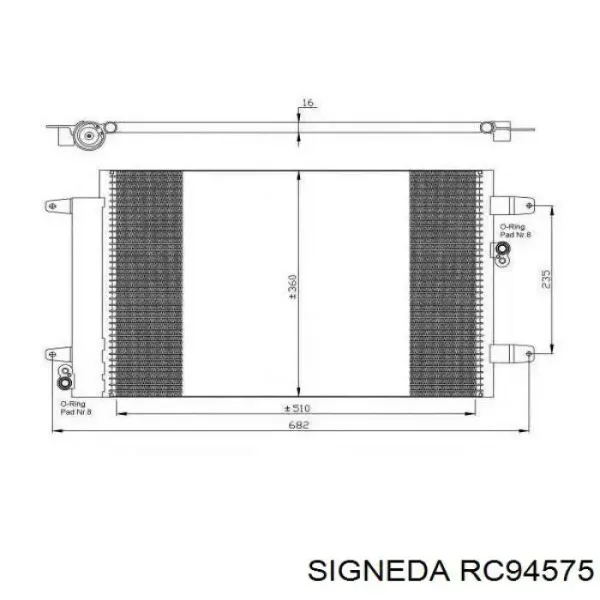 Радіатор кондиціонера RC94575 Signeda