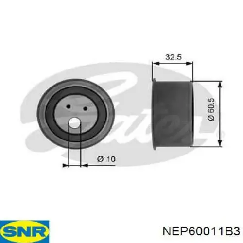 Ролик натягувача ременя ГРМ NEP60011B3 SNR