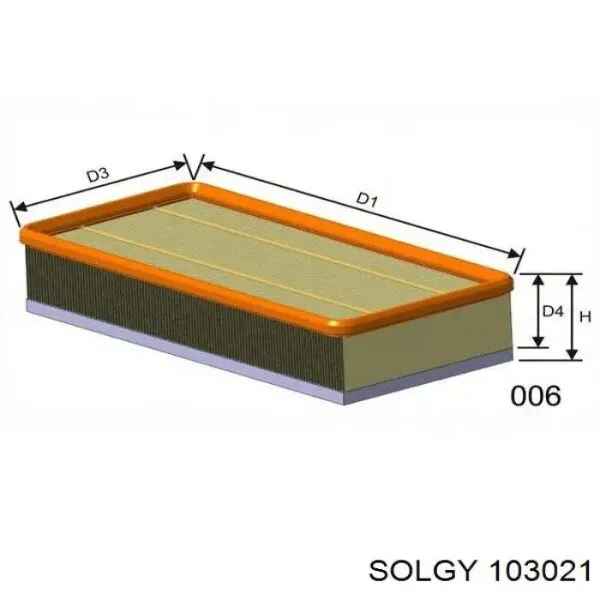 Повітряний фільтр 103021 Solgy