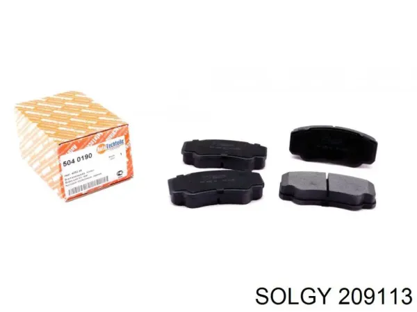 Задні гальмівні колодки 209113 Solgy