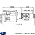 Піввісь (привід) передня Subaru Impreza GH