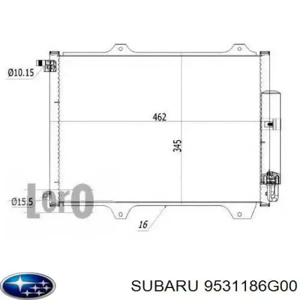 Радіатор кондиціонера 9531186G00 Subaru