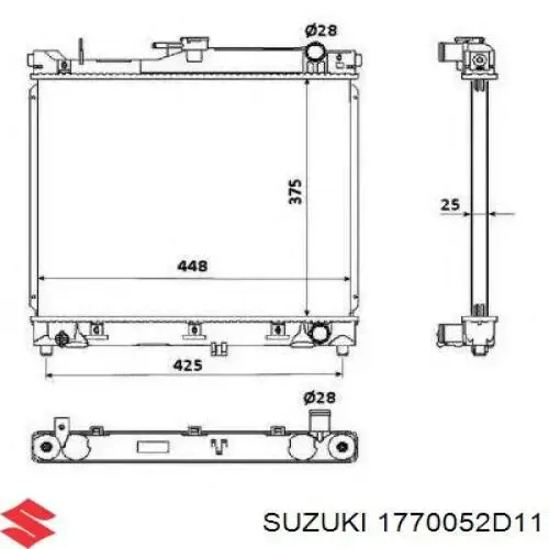 Радіатор 1770052D11 Suzuki
