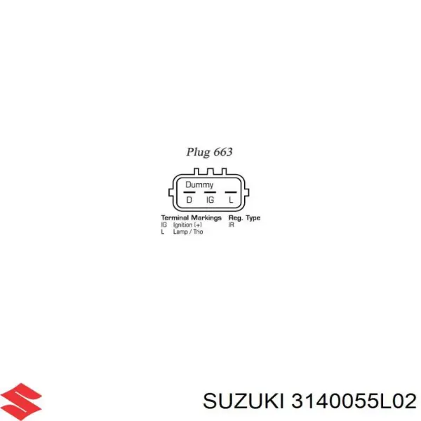 Генератор 3140055L02 Suzuki