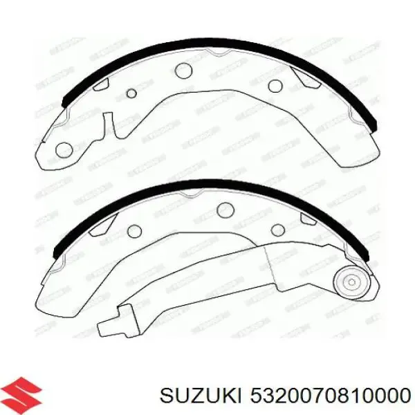 Колодки гальмові задні, барабанні 5320070810000 Suzuki