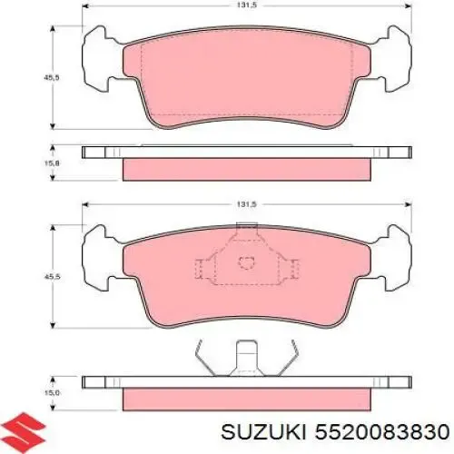 Передні тормозні колодки 5520083830 Suzuki