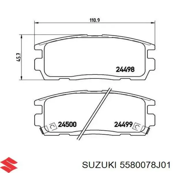 Задні гальмівні колодки 5580078J01 Suzuki