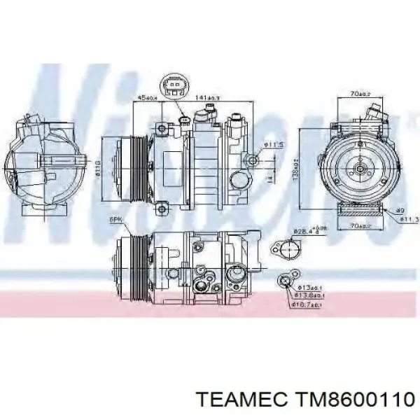 Компресор системи кондиціювання Teamec TM8600110 ціна, від