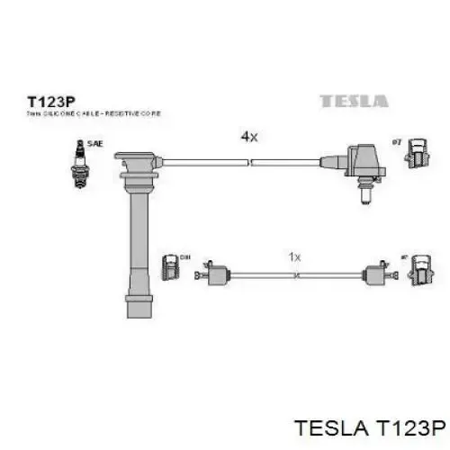 Високовольтні дроти T123P Tesla
