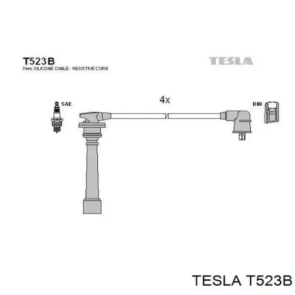 Високовольтні дроти T523B Tesla