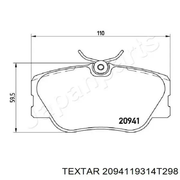 Передні тормозні колодки 2094119314T298 Textar