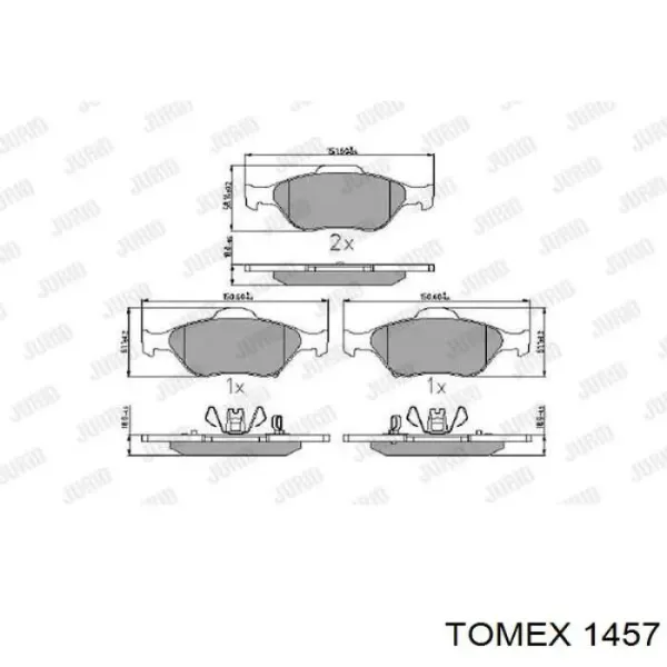 Передні тормозні колодки 1457 Tomex