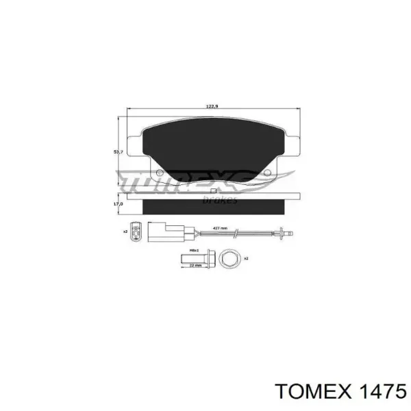 Задні гальмівні колодки 1475 Tomex