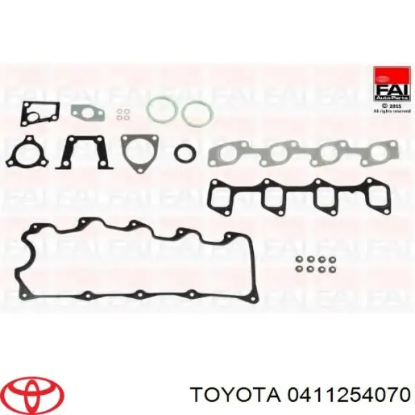 Комплект прокладок двигуна, верхній 0411254070 Toyota