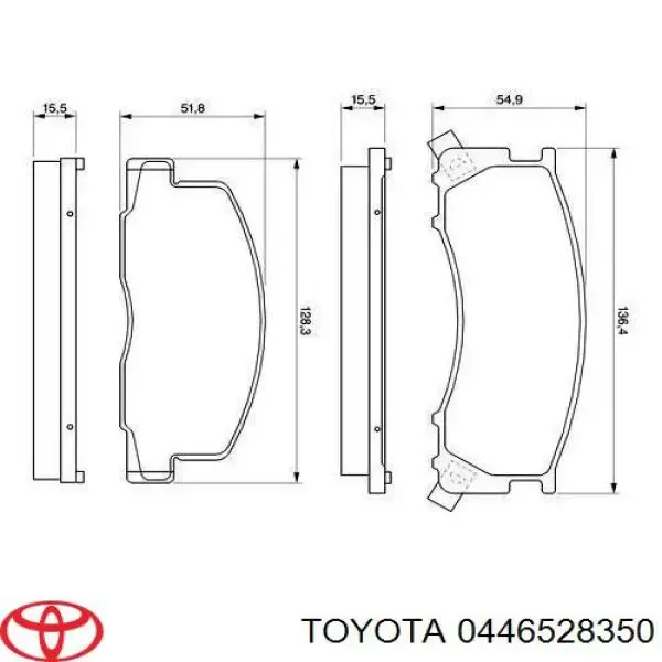 Передні тормозні колодки 0446528350 Toyota