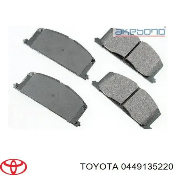 Передні тормозні колодки 0449135220 Toyota