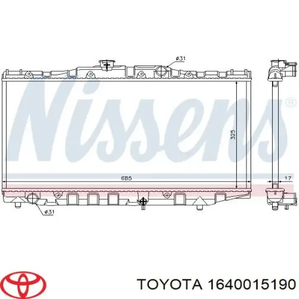 Радіатор 1640015190 Toyota