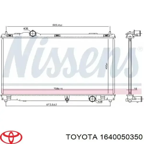 Радіатор 1640050350 Toyota