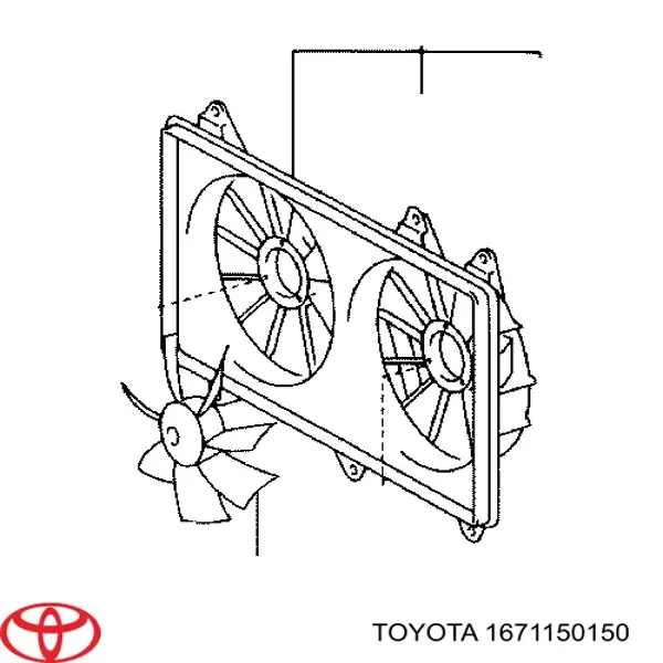 Дифузор (кожух) радіатора охолодження 1671150150 Toyota