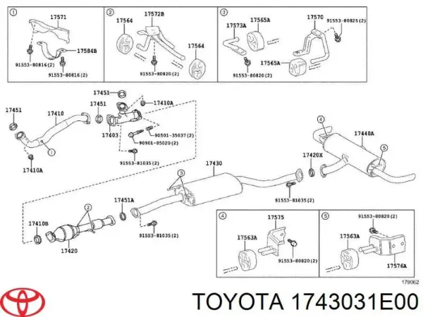 Глушник, задня частина 1743031E00 Toyota