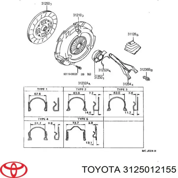 Диск зчеплення 3125012155 Toyota