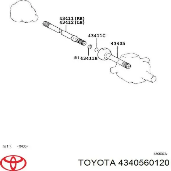 ШРУС зовнішній передній 4340560120 Toyota