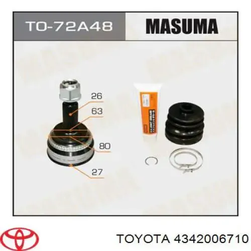 Ліва піввісь 4342006710 Toyota