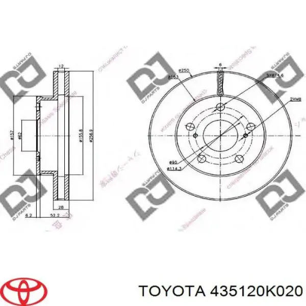 Гальмівні диски передні 435120K020 Toyota
