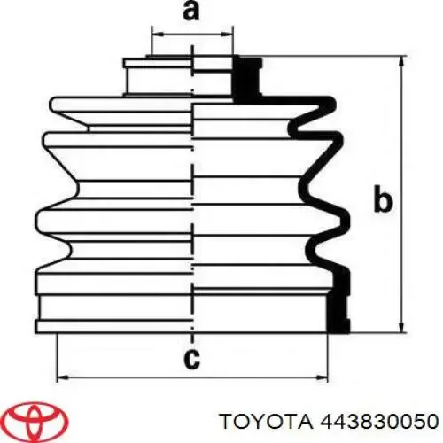 Пильник ШРУСа внутрішній 443830050 Toyota