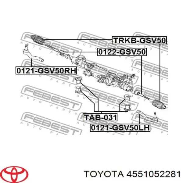 Рульова рейка 4551052280 Toyota