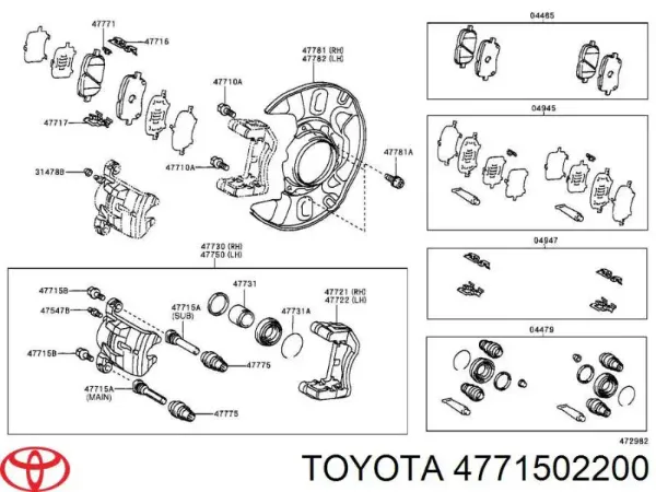 Направляюча супорту переднього 4771502200 Toyota