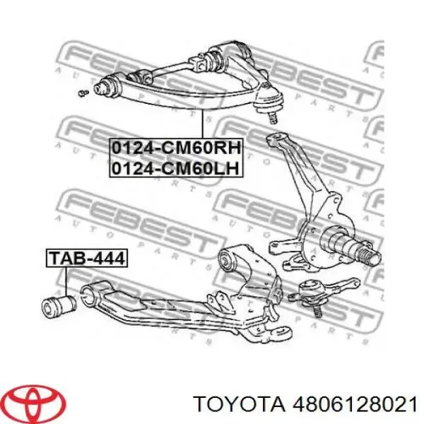 Сайлентблок переднього важеля 4806128021 Toyota