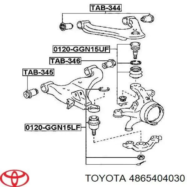 Сайлентблок переднього важеля 4865404030 Toyota
