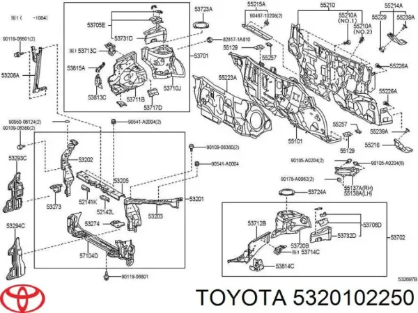 Рамка радіатора 5320102250 Toyota