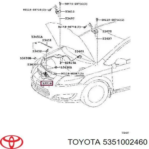 Замок капота 5351002461 Toyota