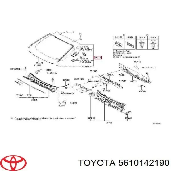 Лобове скло 5610142190 Toyota